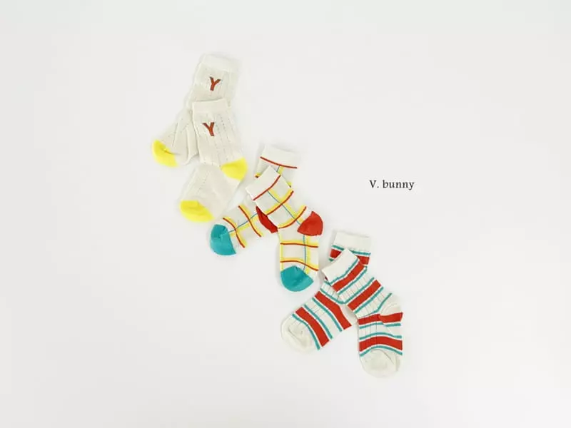 V Bunny - Korean Children Fashion - #childofig - YY Socks Set - 11