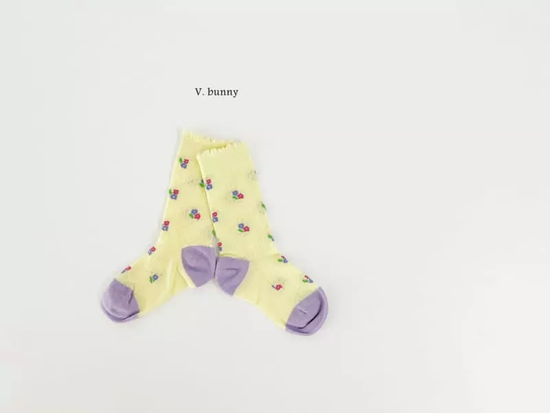 V Bunny - Korean Children Fashion - #stylishchildhood - Bog Flower Socks Set - 4