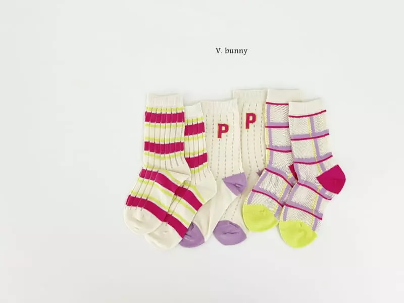 V Bunny - Korean Children Fashion - #designkidswear - PP Socks Set - 11