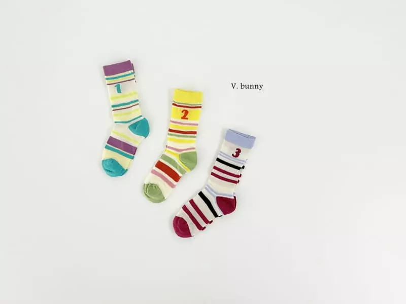 V Bunny - Korean Children Fashion - #designkidswear - 123 Socks Set - 10