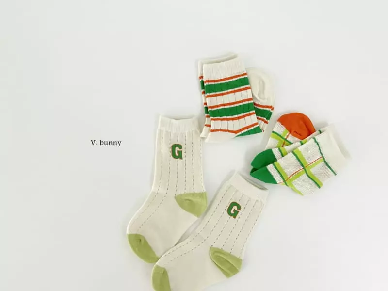 V Bunny - Korean Children Fashion - #prettylittlegirls - GG Socks Set - 8