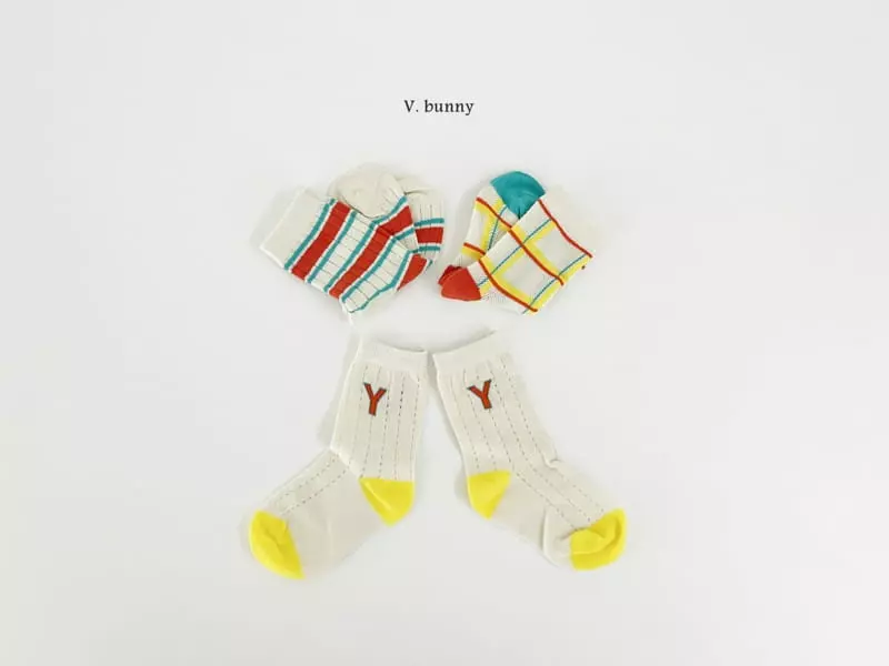 V Bunny - Korean Children Fashion - #toddlerclothing - YY Socks Set - 9