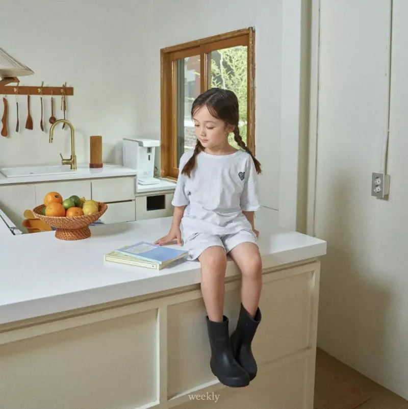 Weekly - Korean Children Fashion - #designkidswear - Heart Summer Top Bottom Set - 7