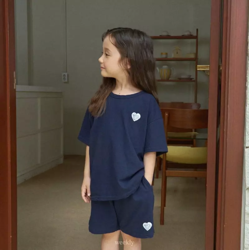 Weekly - Korean Children Fashion - #kidzfashiontrend - Heart Summer Top Bottom Set - 12