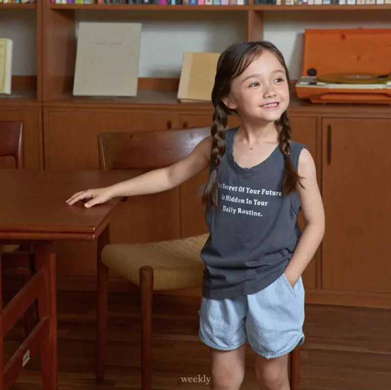 Weekly - Korean Children Fashion - #minifashionista - Piping Denim Shorts - 5