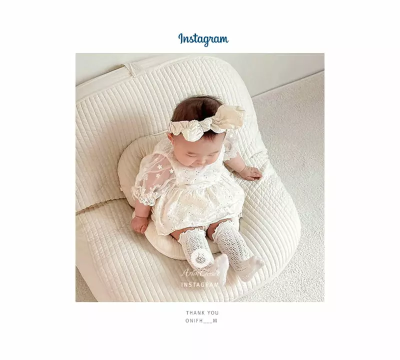 Arim Closet - Korean Baby Fashion - #babywear - Lovely Natural Organza Point Blouse Blommer Set - 5