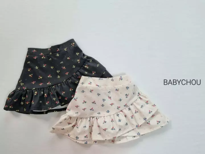 Babychou - Korean Children Fashion - #Kfashion4kids - Flower Frill Skirt