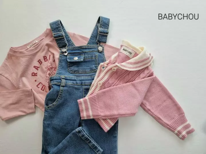 Babychou - Korean Children Fashion - #childofig - Denim Overalls - 4