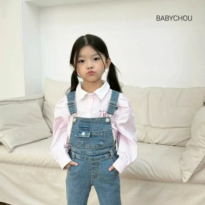 Babychou - Korean Children Fashion - #kidsstore - Denim Overalls - 9