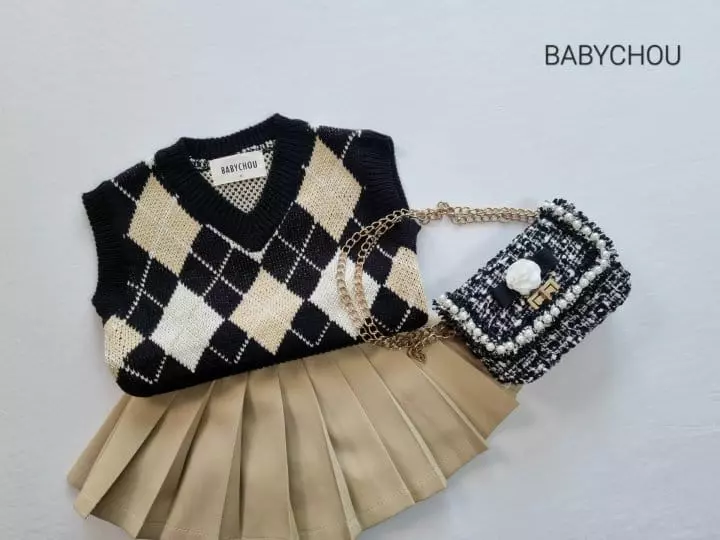 Babychou - Korean Children Fashion - #prettylittlegirls - Argyle Vest - 9