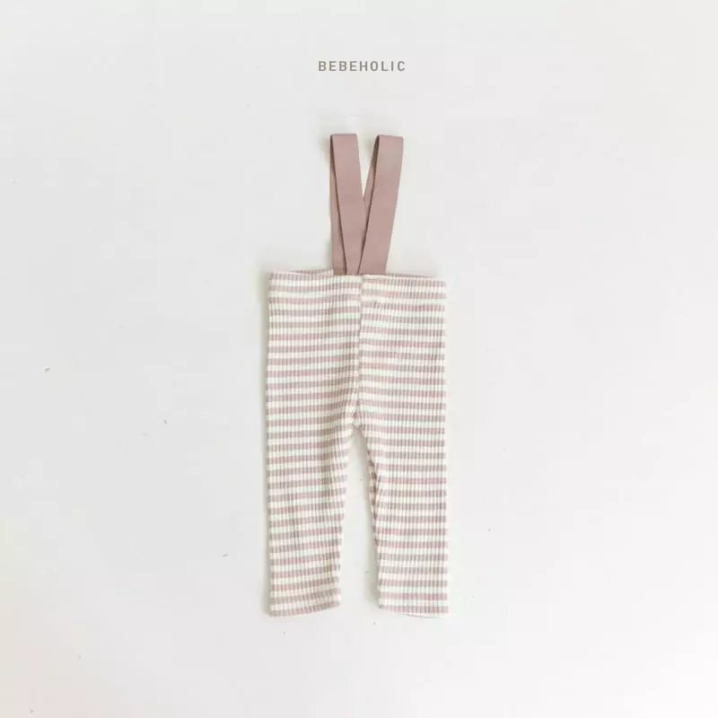 Bebe Holic - Korean Baby Fashion - #babyboutique - Stripes Dungarees Leggings - 8