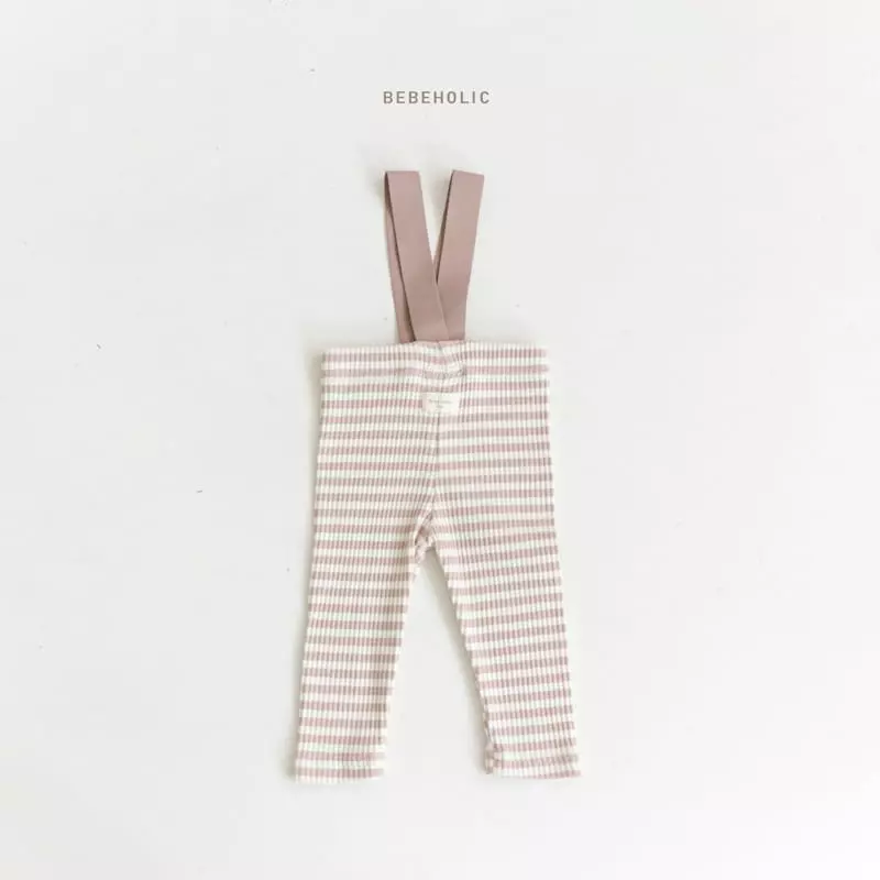 Bebe Holic - Korean Baby Fashion - #babyclothing - Stripes Dungarees Leggings - 10
