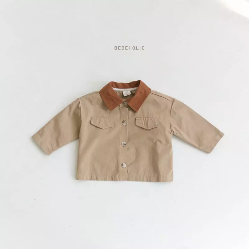 Bebe Holic - Korean Baby Fashion - #babyootd - Color Collar Shirt Jacket - 3