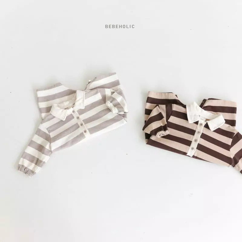 Bebe Holic - Korean Baby Fashion - #babyootd - Latte Collar Bodysuit - 3