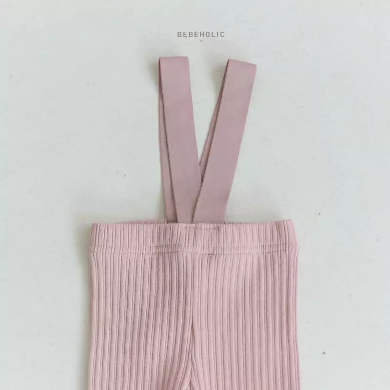 Bebe Holic - Korean Baby Fashion - #babyootd - Rib Dungarees Leggings - 6