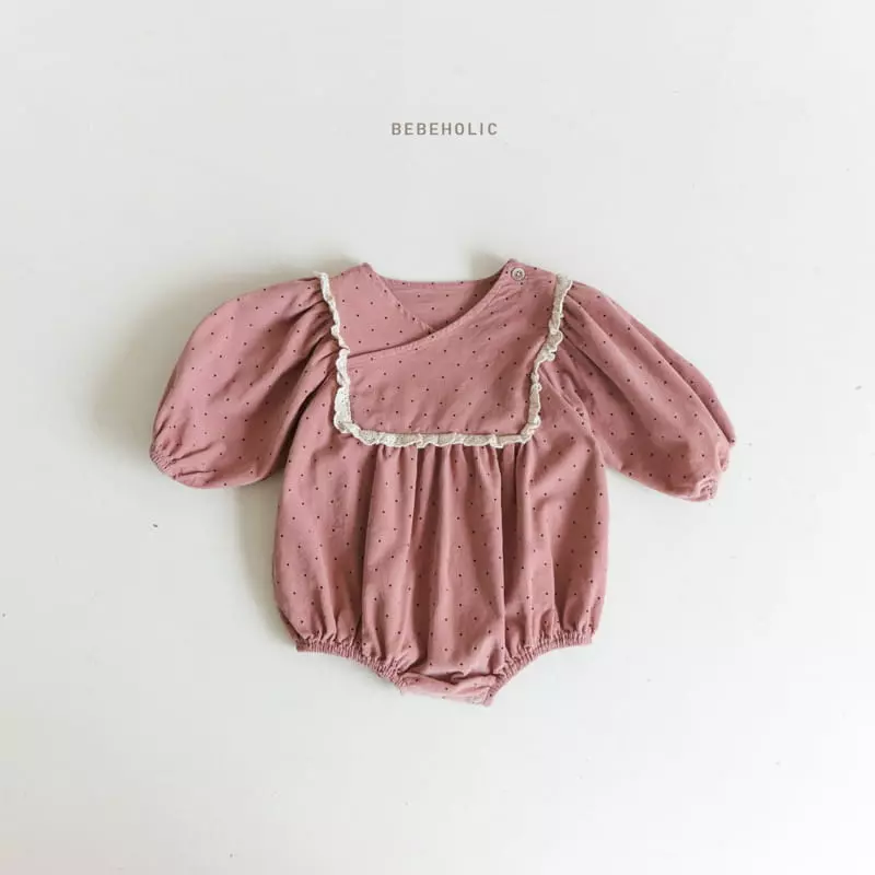 Bebe Holic - Korean Baby Fashion - #babyoutfit - Dot Lace Bodysuit - 4