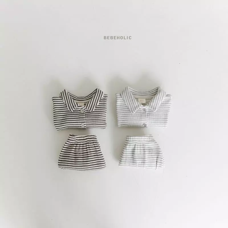 Bebe Holic - Korean Baby Fashion - #onlinebabyboutique - Waffle Collar Top Bottom Set - 10