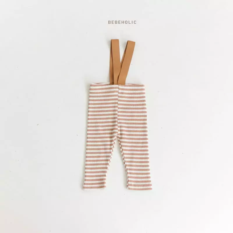Bebe Holic - Korean Baby Fashion - #onlinebabyshop - Stripes Dungarees Leggings - 6