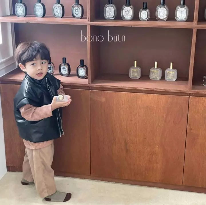 Bonobutton - Korean Children Fashion - #childofig - Charcoal Padding Vest - 4