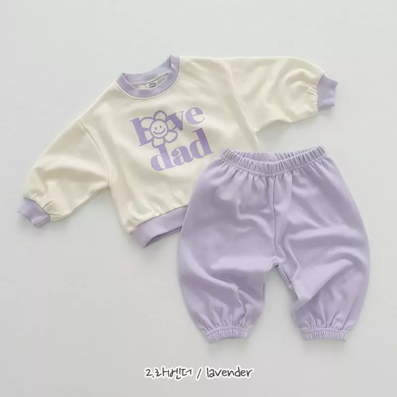Daily Daily - Korean Children Fashion - #fashionkids - Mom And Daddy Love Top Bottom Set - 3