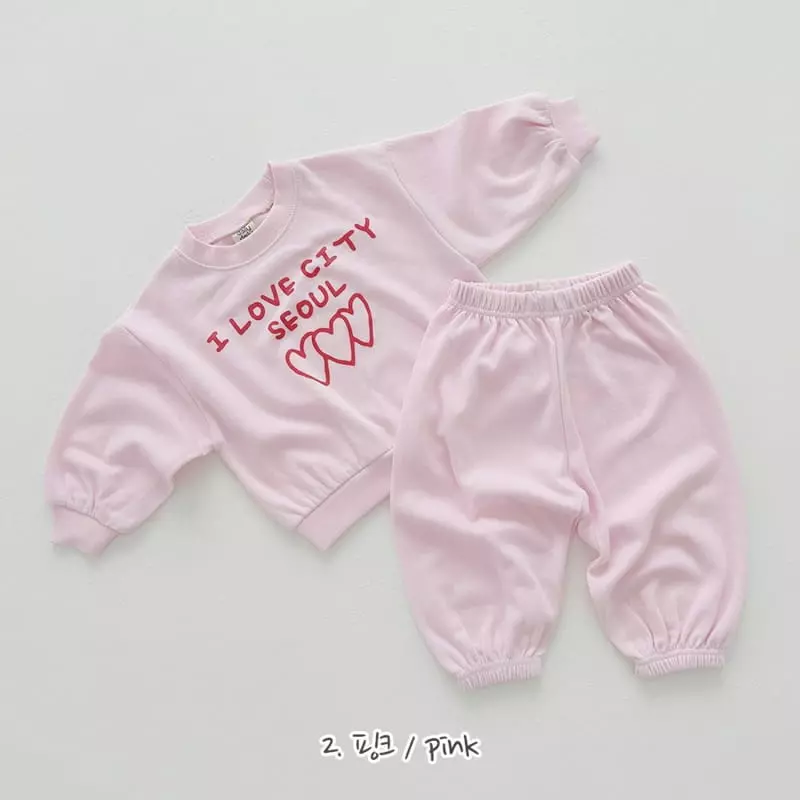 Daily Daily - Korean Children Fashion - #kidsshorts - I Love City Top Bottom Set - 3