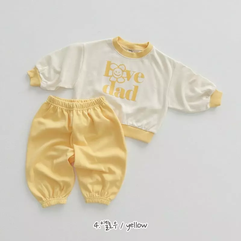 Daily Daily - Korean Children Fashion - #kidsstore - Mom And Daddy Love Top Bottom Set - 5