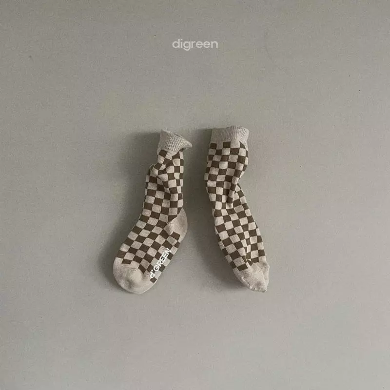 Digreen - Korean Children Fashion - #designkidswear - Checker Board Socks - 10