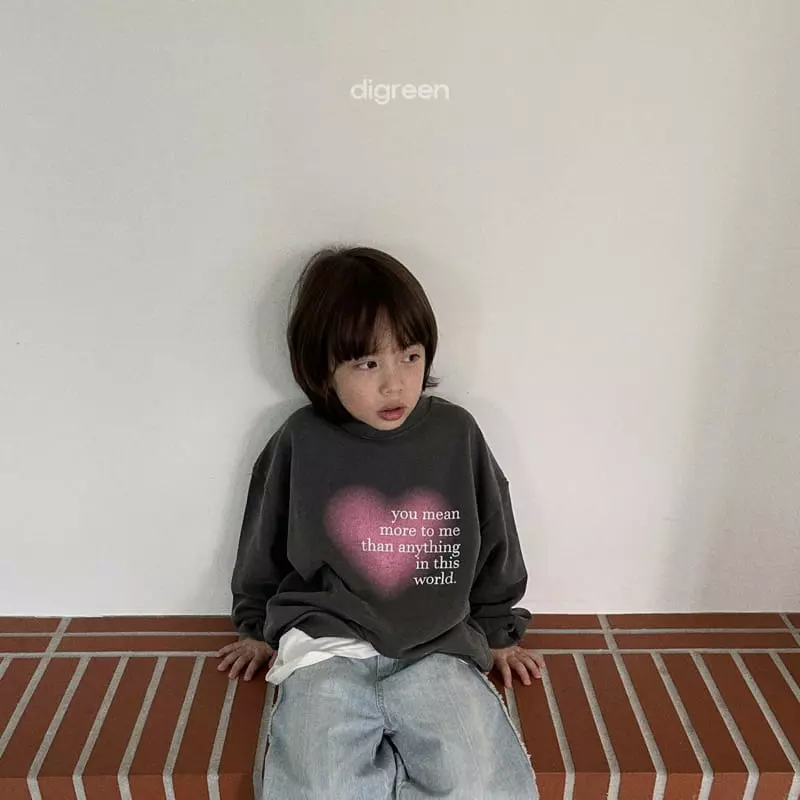 Digreen - Korean Children Fashion - #discoveringself - Heart Dyeing Sweatshirt - 5