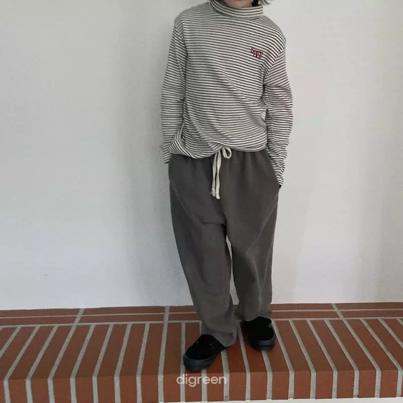 Digreen - Korean Children Fashion - #kidsstore - Line Turtleneck Tee - 3