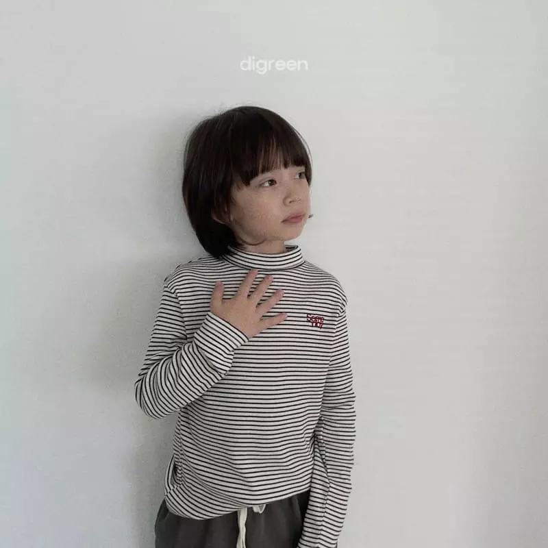Digreen - Korean Children Fashion - #littlefashionista - Line Turtleneck Tee - 6