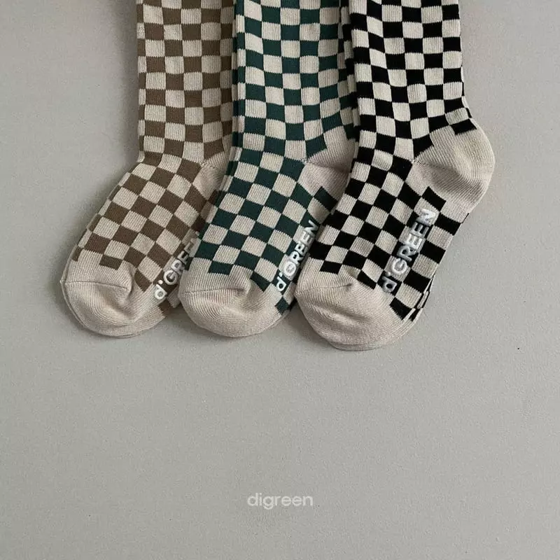 Digreen - Korean Children Fashion - #minifashionista - Checker Board Socks - 4