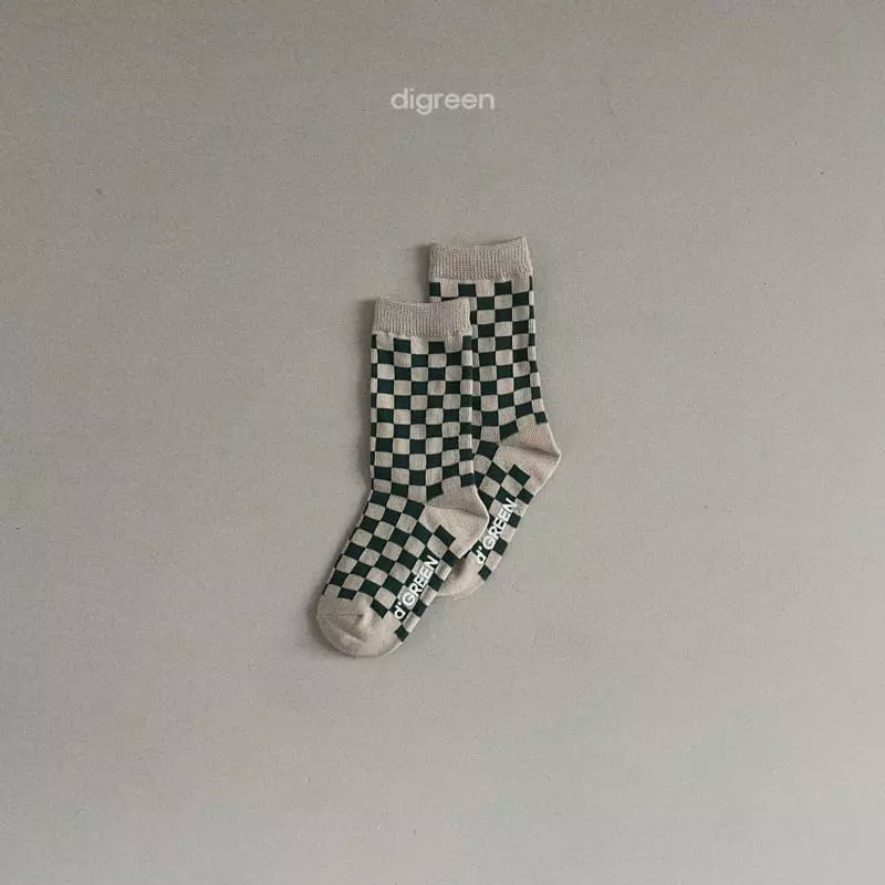 Digreen - Korean Children Fashion - #toddlerclothing - Checker Board Socks - 6