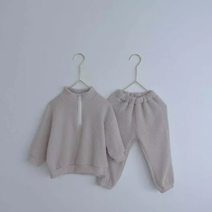 Haro Haro - Korean Children Fashion - #designkidswear - Knit Anorak Top Bottom Set - 2