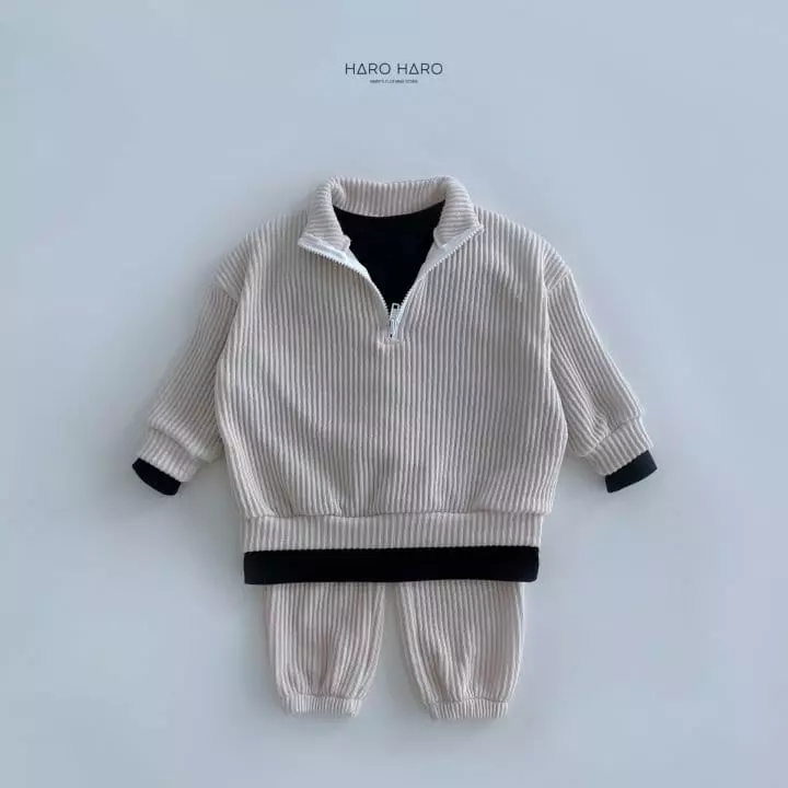 Haro Haro - Korean Children Fashion - #discoveringself - Knit Anorak Top Bottom Set - 4