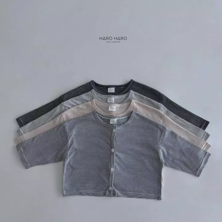 Haro Haro - Korean Children Fashion - #kidsshorts - Lipping Stripes Cardigan - 2