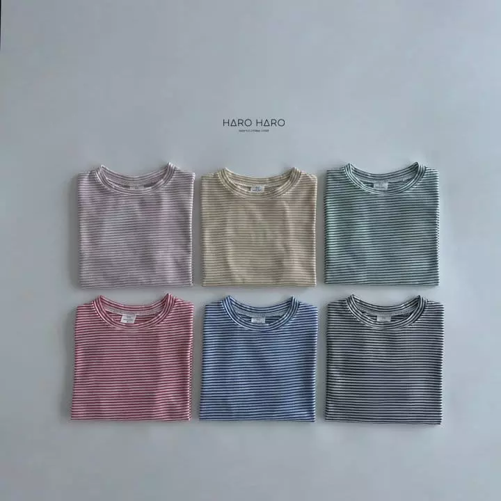 Haro Haro - Korean Children Fashion - #todddlerfashion - Haribo Stripes Tee - 2