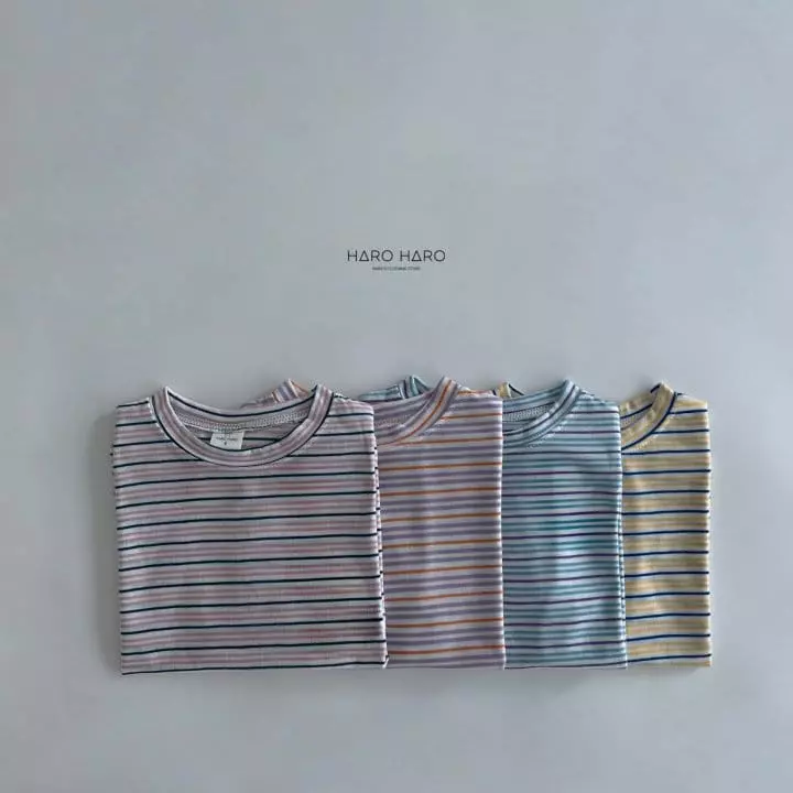Haro Haro - Korean Children Fashion - #todddlerfashion - Sweet Stripes Tee