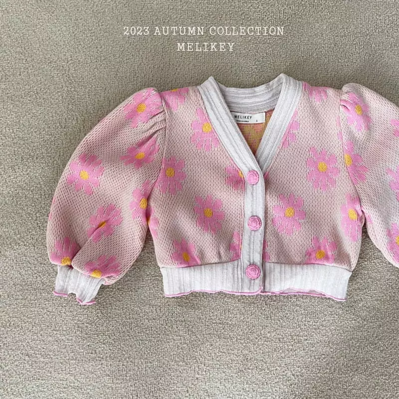 Melikey - Korean Children Fashion - #Kfashion4kids - Big Flower Puff Cardigan - 5