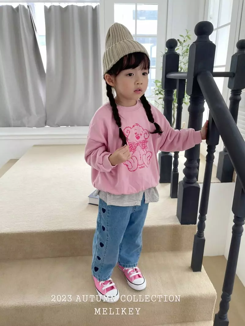 Melikey - Korean Children Fashion - #childrensboutique - Heart Embroidery Pants - 7
