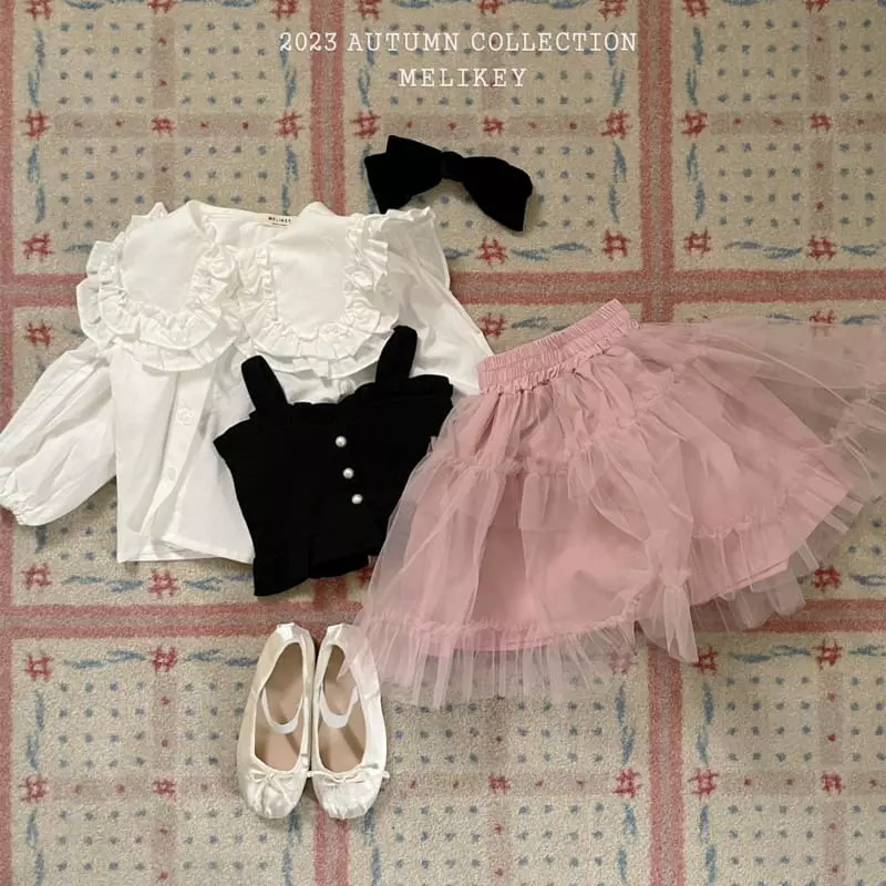 Melikey - Korean Children Fashion - #designkidswear - Frill Bustier Top Bottom Set - 5