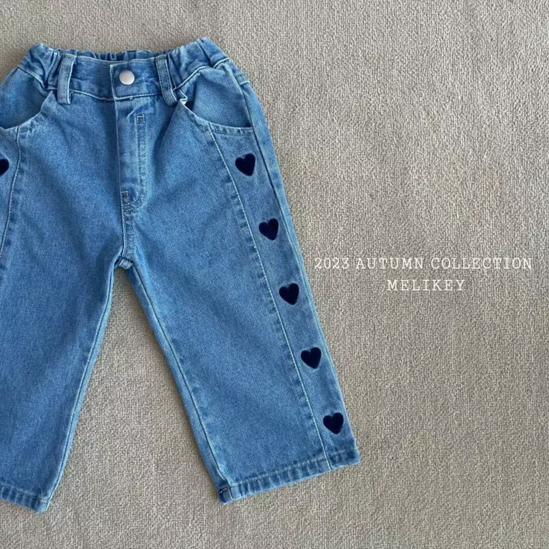 Melikey - Korean Children Fashion - #prettylittlegirls - Heart Embroidery Pants - 2