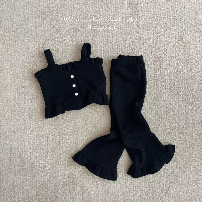 Melikey - Korean Children Fashion - #stylishchildhood - Frill Bustier Top Bottom Set - 2