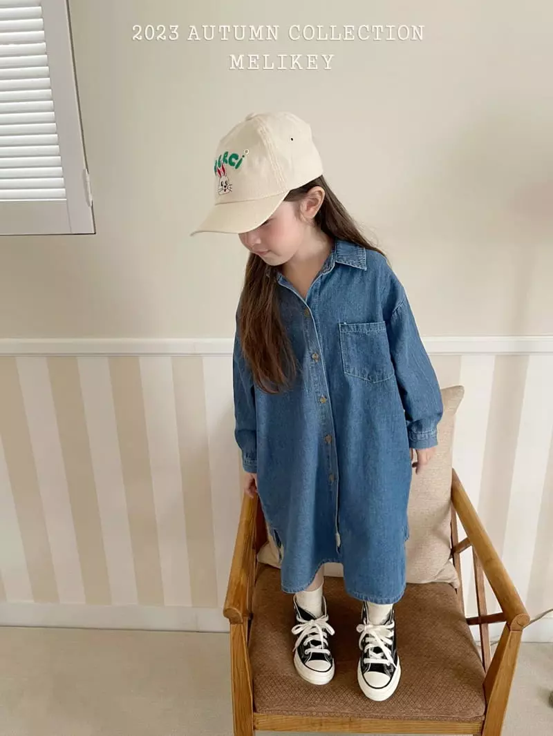 Melikey - Korean Children Fashion - #stylishchildhood - Denim Shirt One-piece - 5