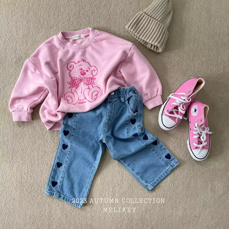 Melikey - Korean Children Fashion - #todddlerfashion - Heart Embroidery Pants - 3