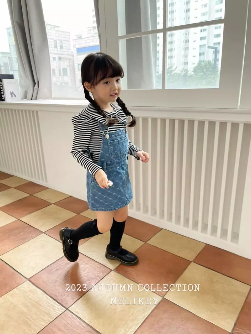Melikey - Korean Children Fashion - #todddlerfashion - Ribbon Denin Skirt - 9
