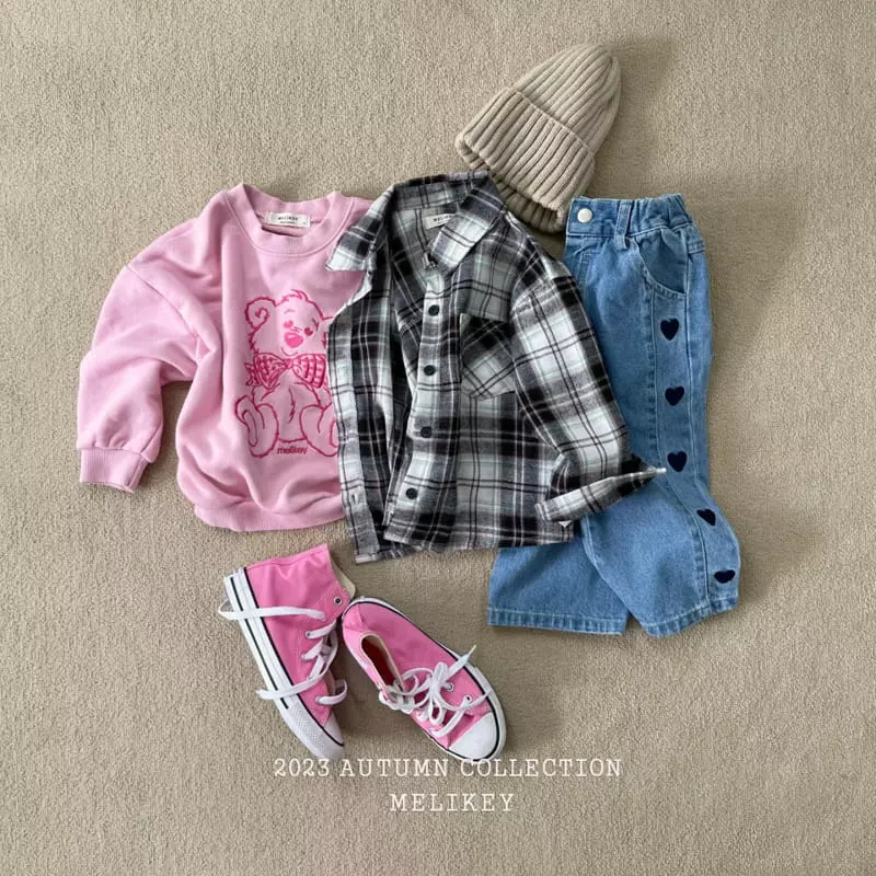 Melikey - Korean Children Fashion - #todddlerfashion - Heart Embroidery Pants - 4