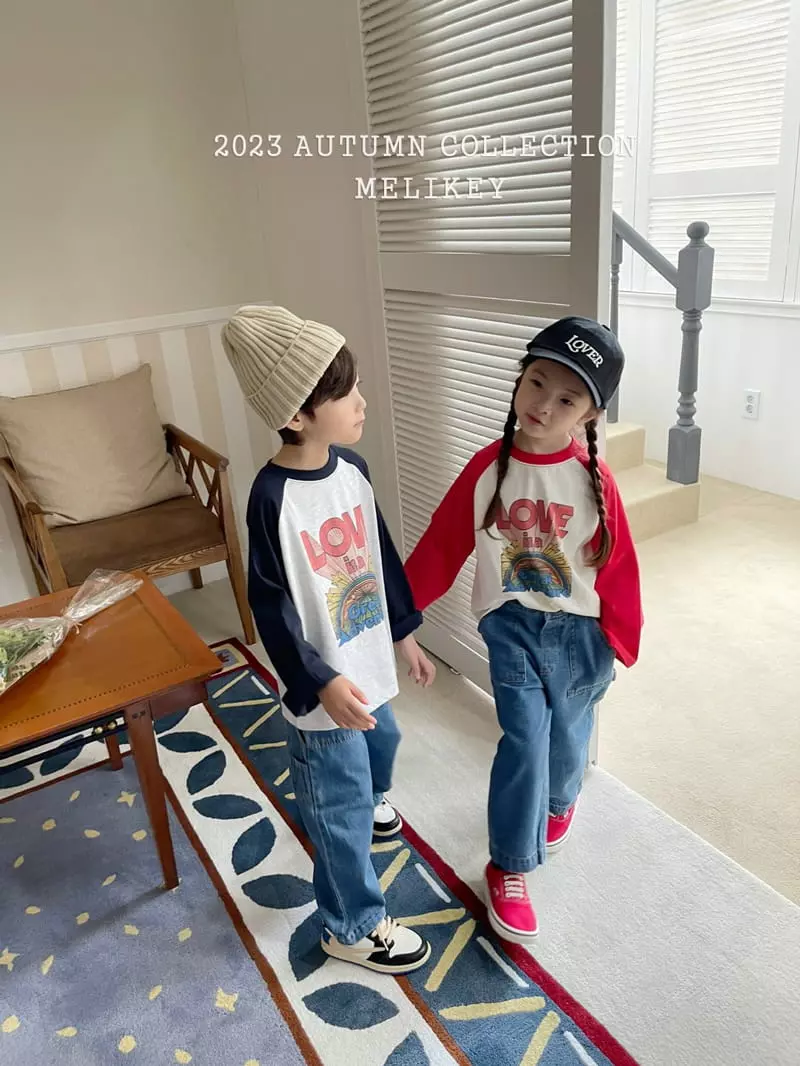 Melikey - Korean Children Fashion - #toddlerclothing - Love Ragaln Tee - 9