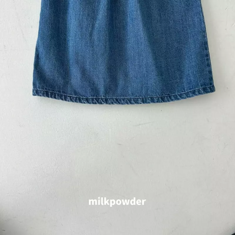 Milk Powder - Korean Children Fashion - #fashionkids - Banding Denim One-piece - 10