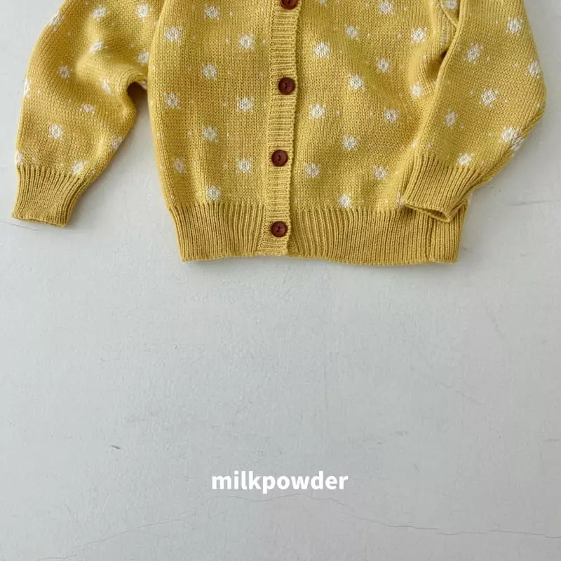 Milk Powder - Korean Children Fashion - #kidsshorts - Blooming Knit Cardigan - 9