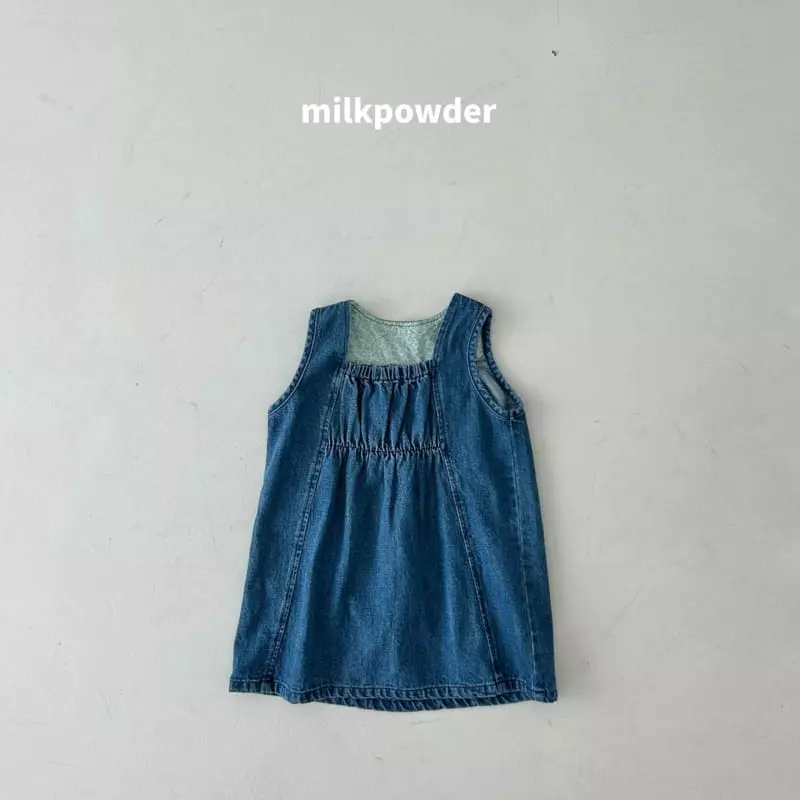 Milk Powder - Korean Children Fashion - #littlefashionista - Banding Denim One-piece